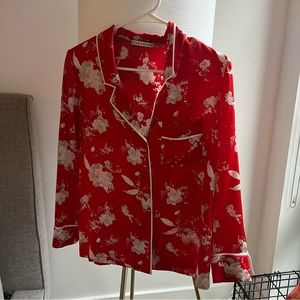 Alice + Olivia Silk Pajama style top Floral Print